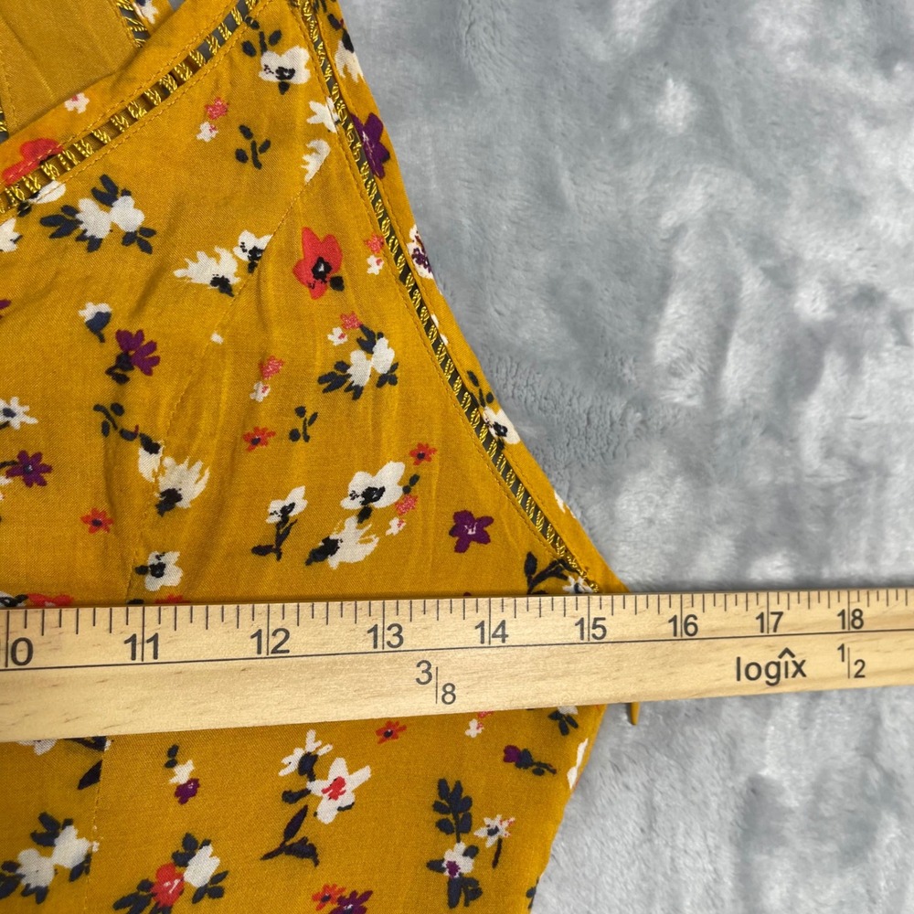 Cooperative Cindy Dress Womens 2 Mustard Yellow Ditsy Floral Preppy Cottage Boho - Picture 6 of 9